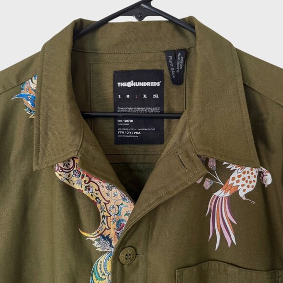 The Hundreds x Jason Seife Casio Work Jacket Green Men's Large Button-Up Shacket - Picture 5 of 11